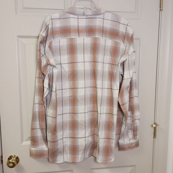 Columbia Men's Button Front Shirt NWT Neutral Tan Brown Long Sleeve Pockets 2XL - Picture 4 of 6